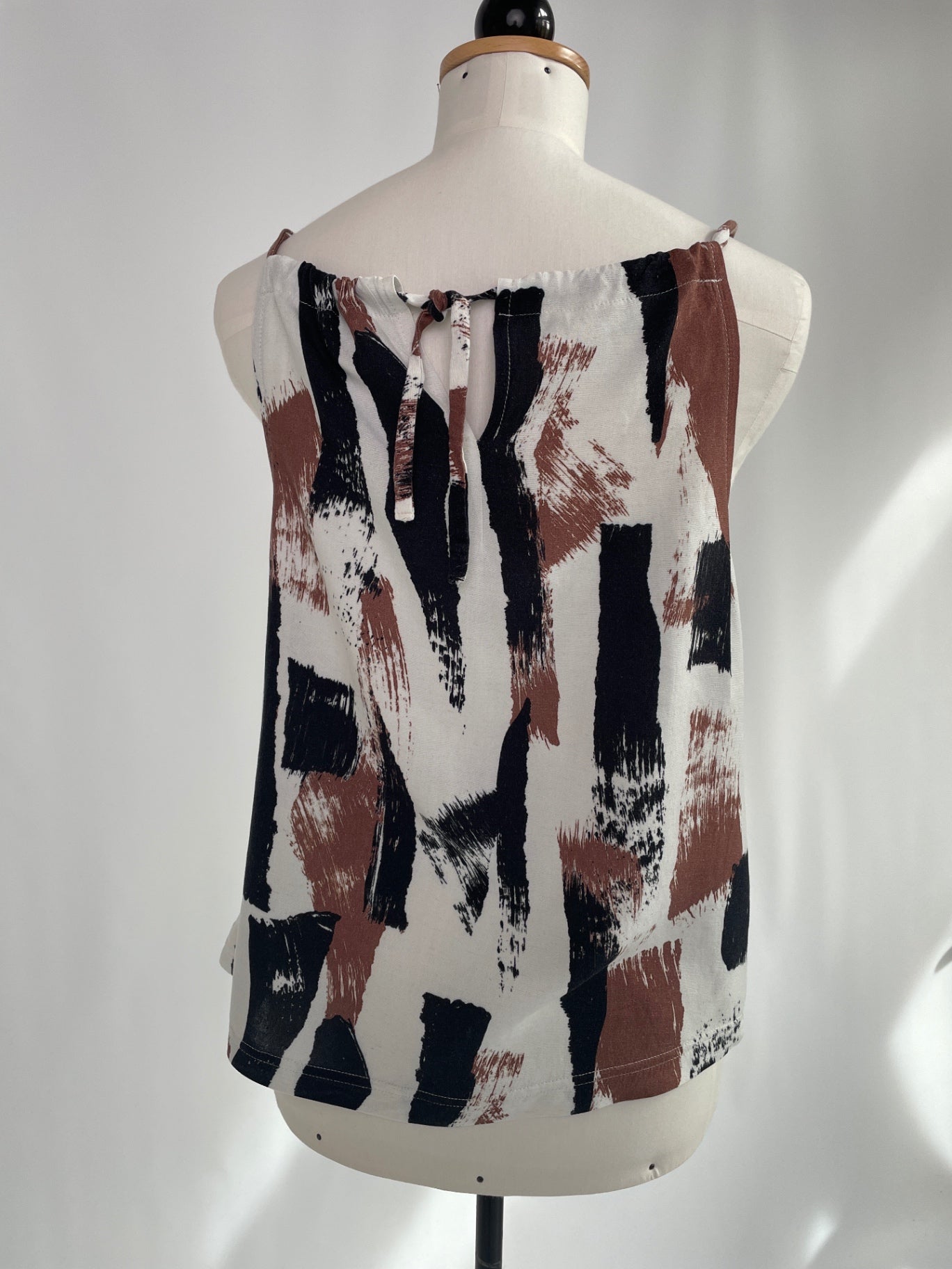 Cleopatraoberteil | Pinseltstriche | Lenzing™ EcoVero™& Leinen | Größe: XS| Second Love