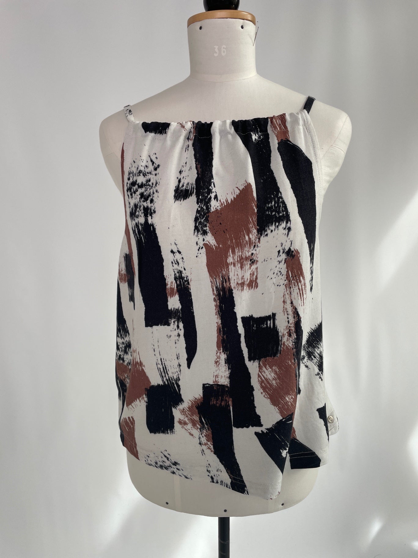 Cleopatraoberteil | Pinseltstriche | Lenzing™ EcoVero™& Leinen | Größe: XS| Second Love