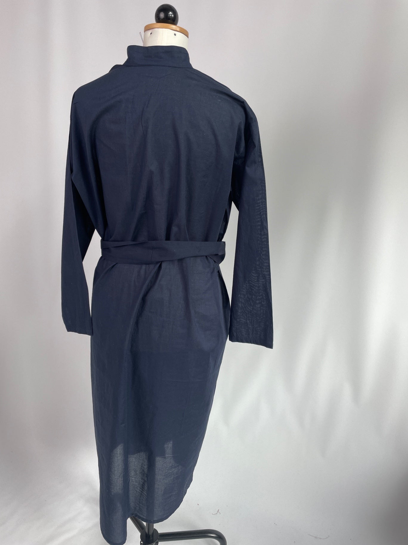 Briana | langärmliges Blusenkleid | Baumwolle | dunkelblau | Größe L | Second Love