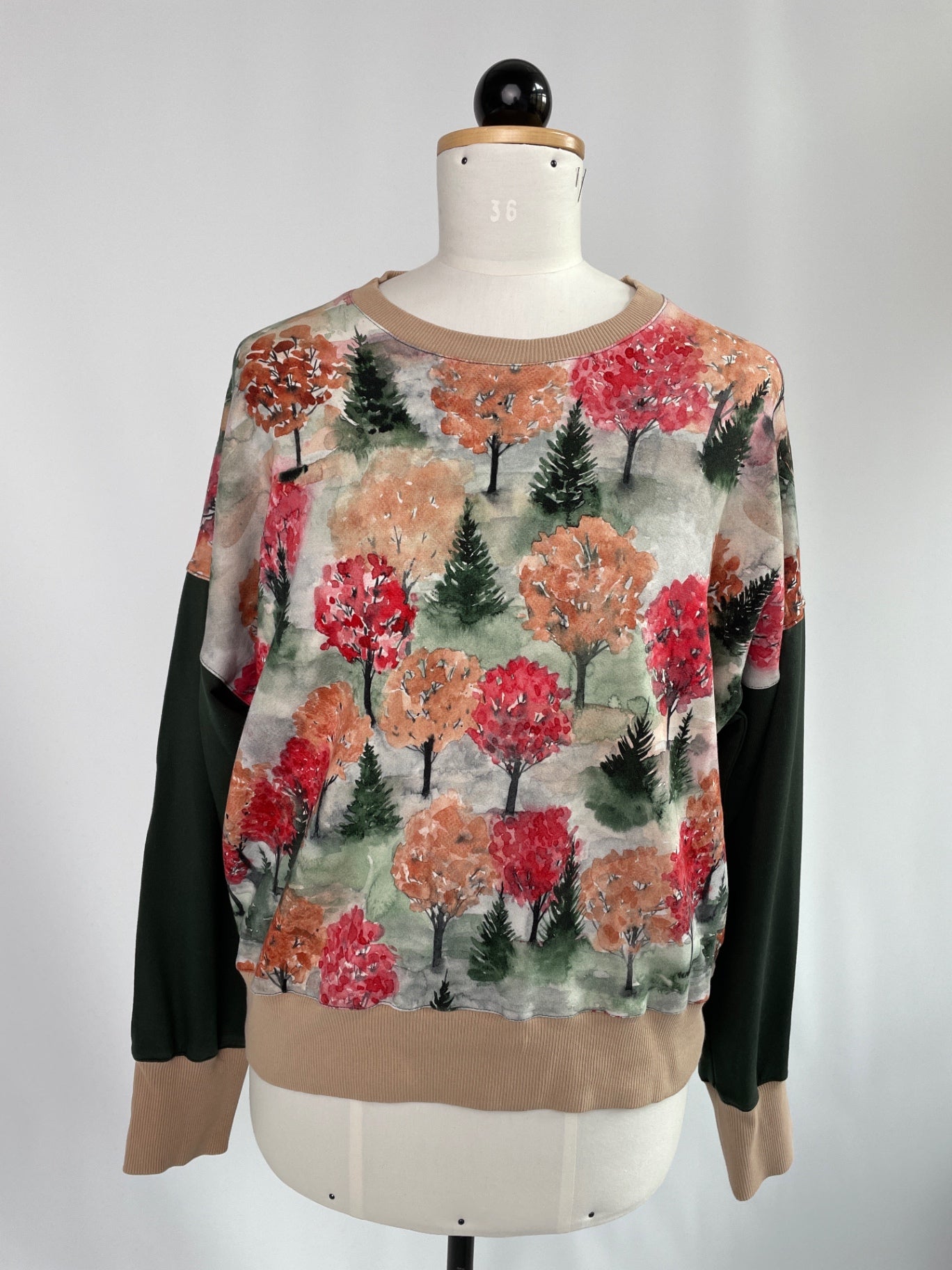 Sophie Sweater | Herbstwald & Waldgrün | Größe XS | Second Love