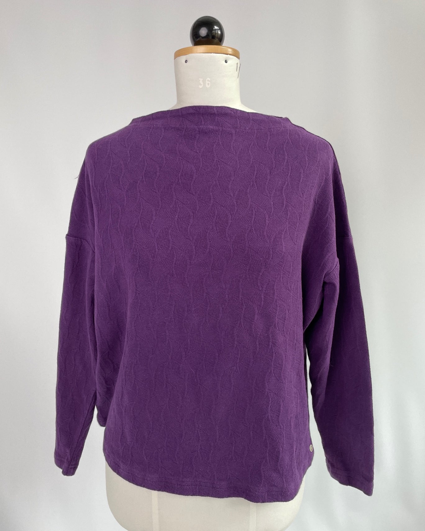 U-Boot Pullover | Blätter lila | Größe XXS | Second Love