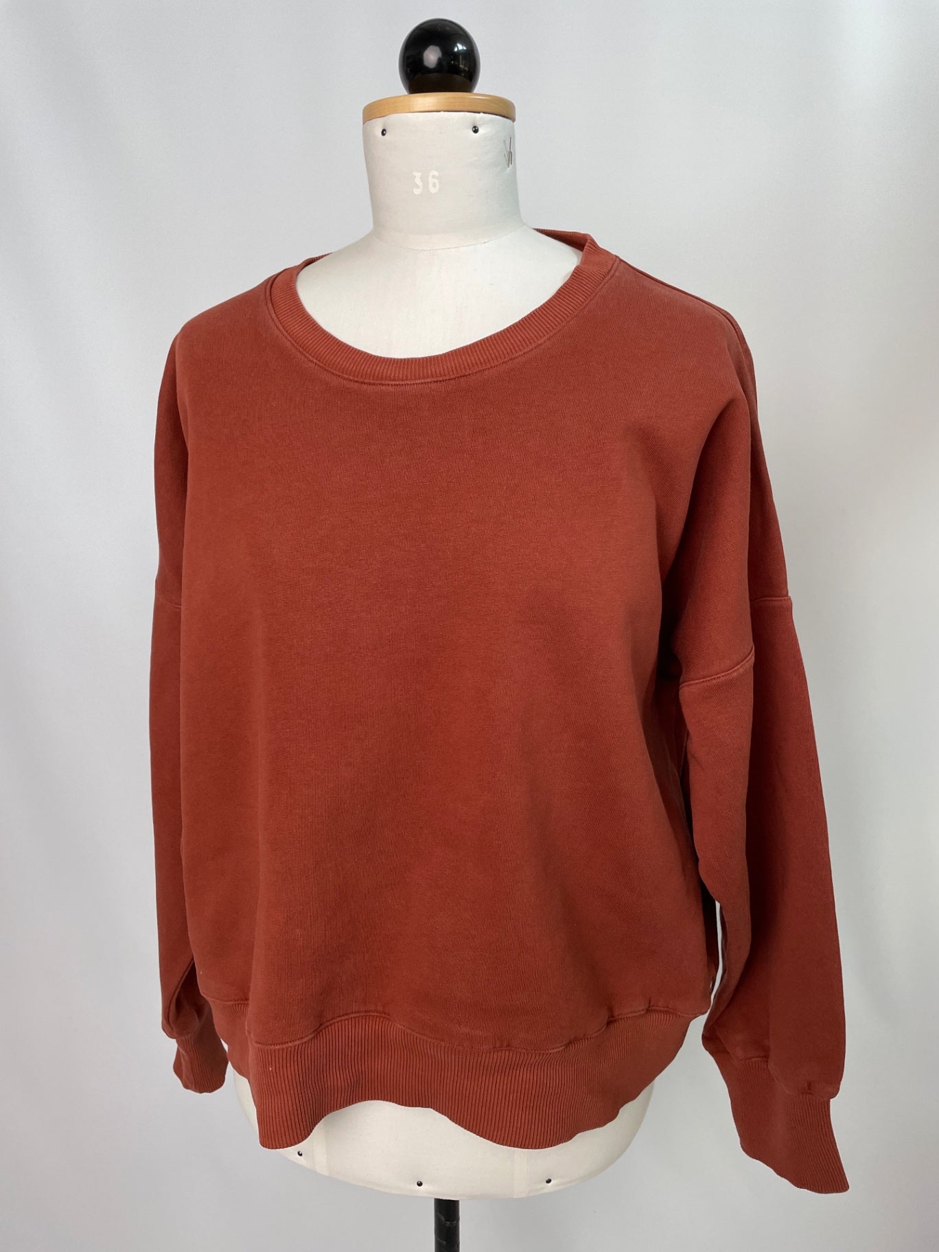 Sophie | Oversized Sweater | Baumwollsweat rostrot | Größe M | Second Love