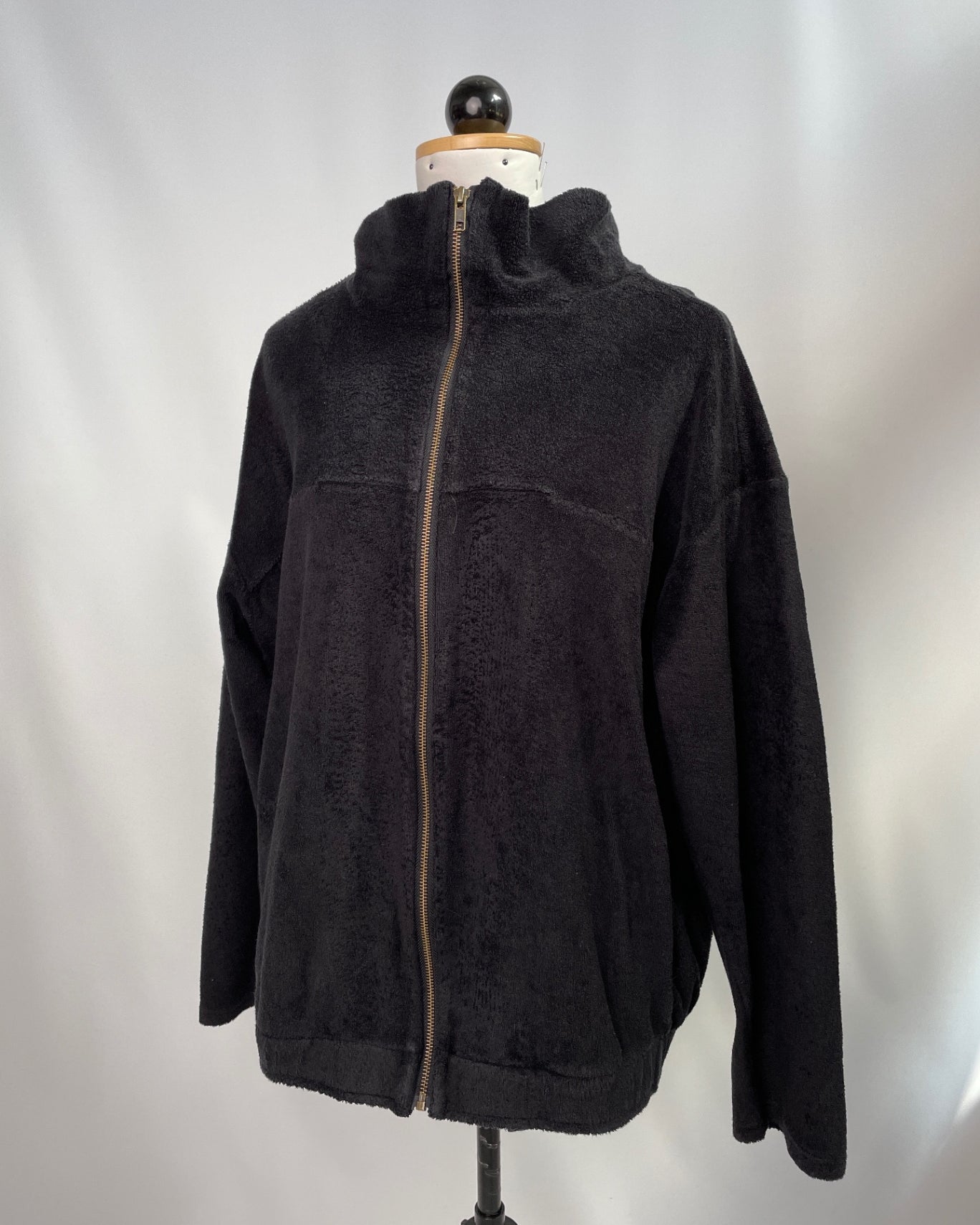 Zoe | Zipp-Jacke | Frottee schwarz | Größe L | Second Love