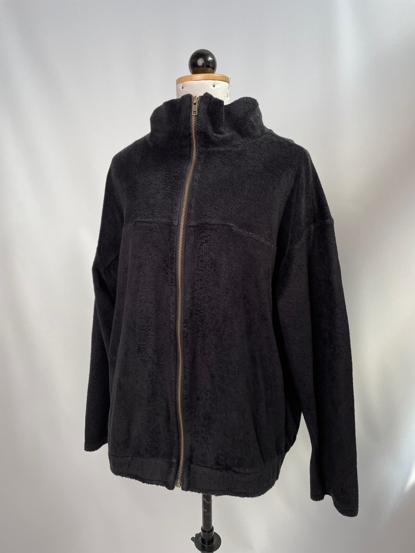 Zoe | Zipp-Jacke | Frottee schwarz | Größe L | Second Love