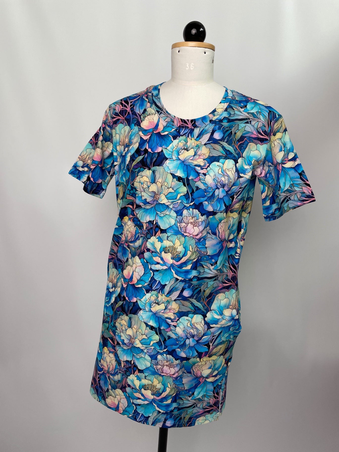 Tilda | T-Shirt Kleid | Pfingstrosen | Größe XS mit Taschen | Second Love