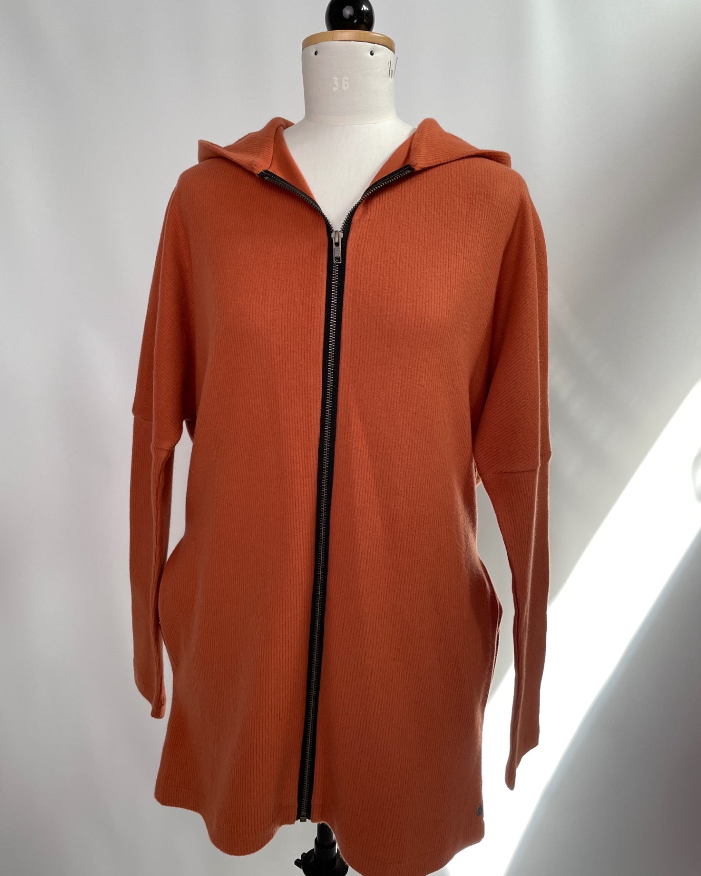 Hoodiejacke | Cordsweat rostrot | Größe M | Second Love