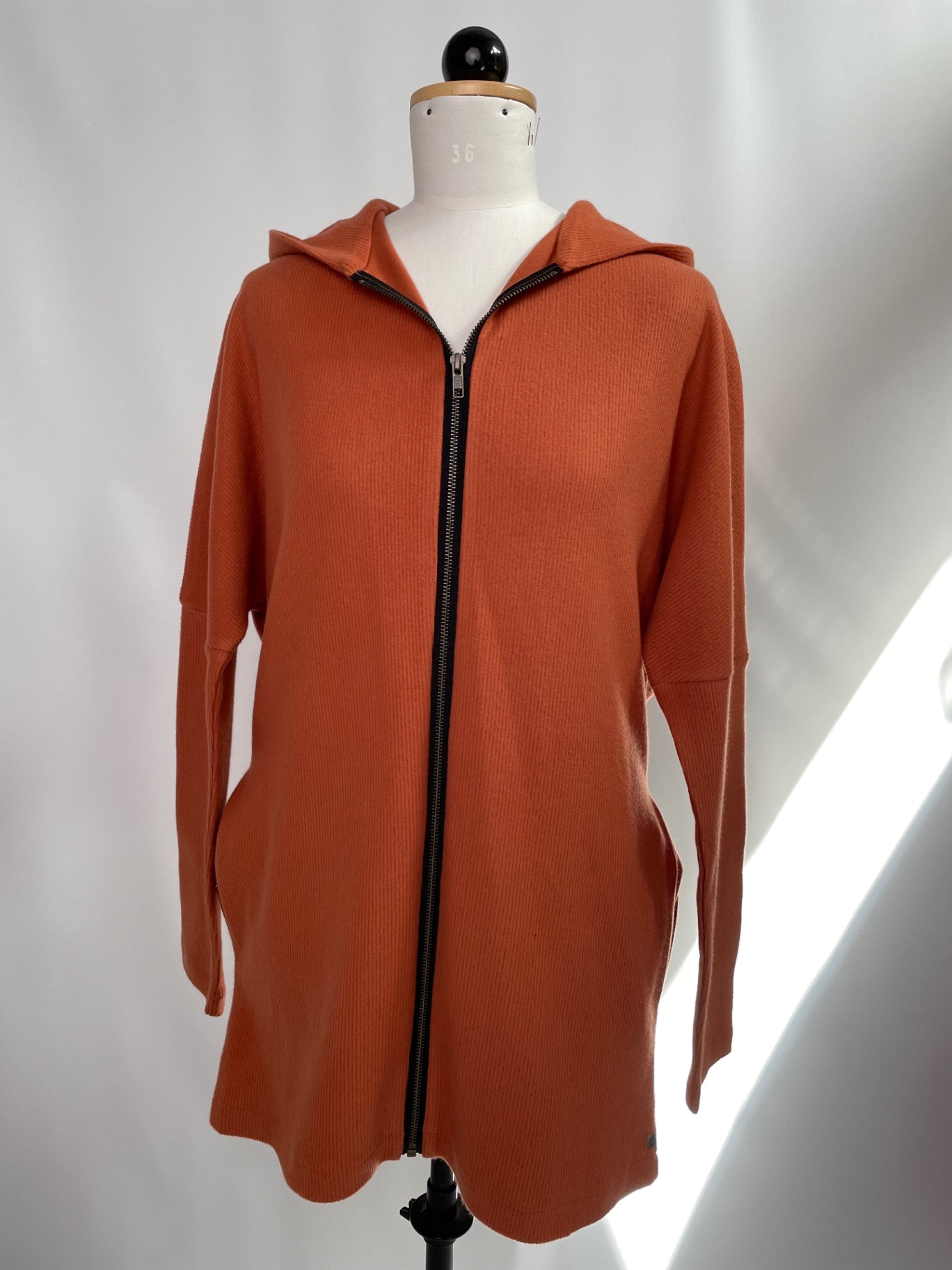 Hoodiejacke | Cordsweat rostrot | Größe M | Second Love