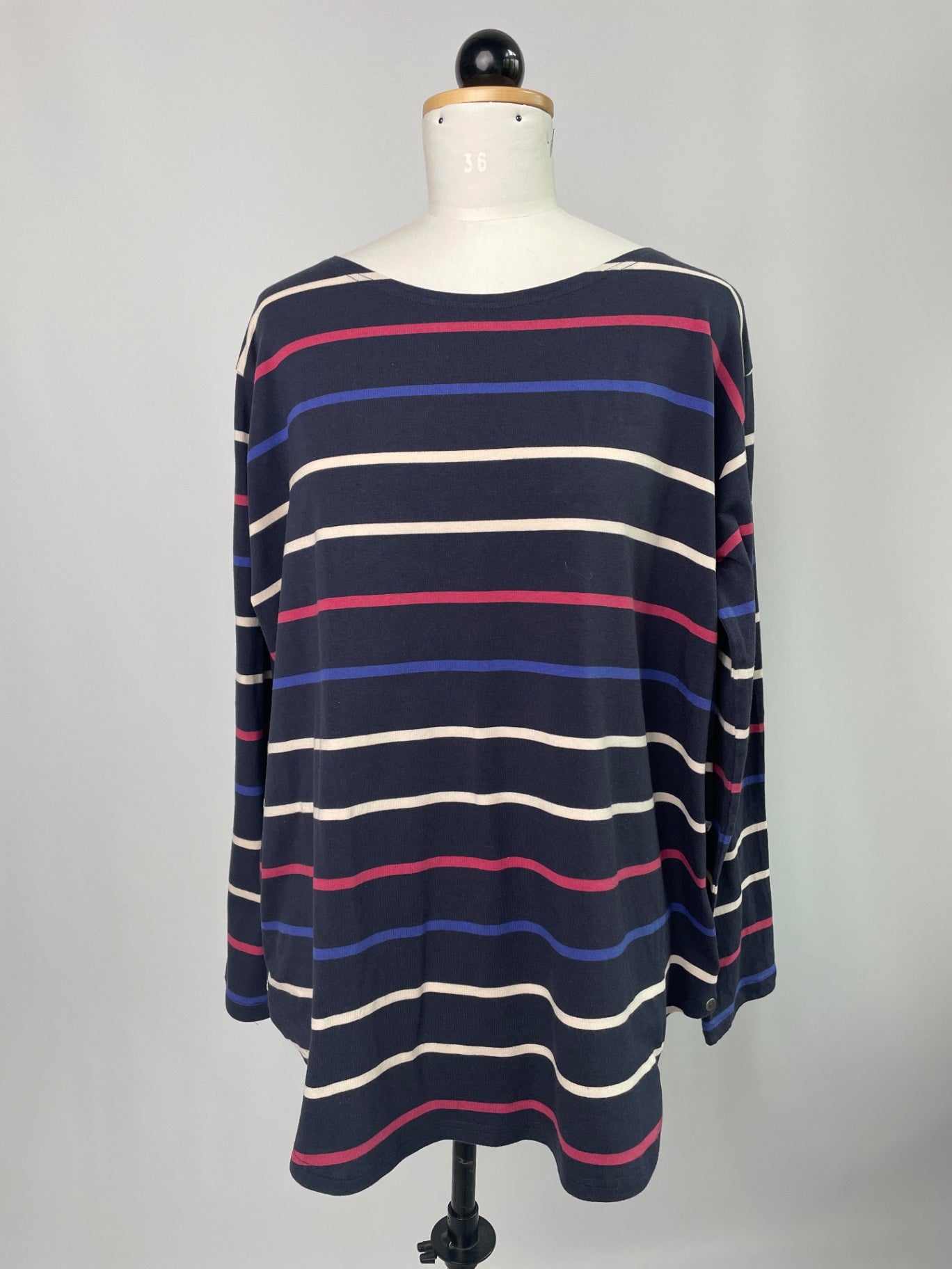 Gerhart | Langarmshirt | Streifen blau | TENCEL™ Modal/Baumwolle | Größe XXXL +5cm | Second Love