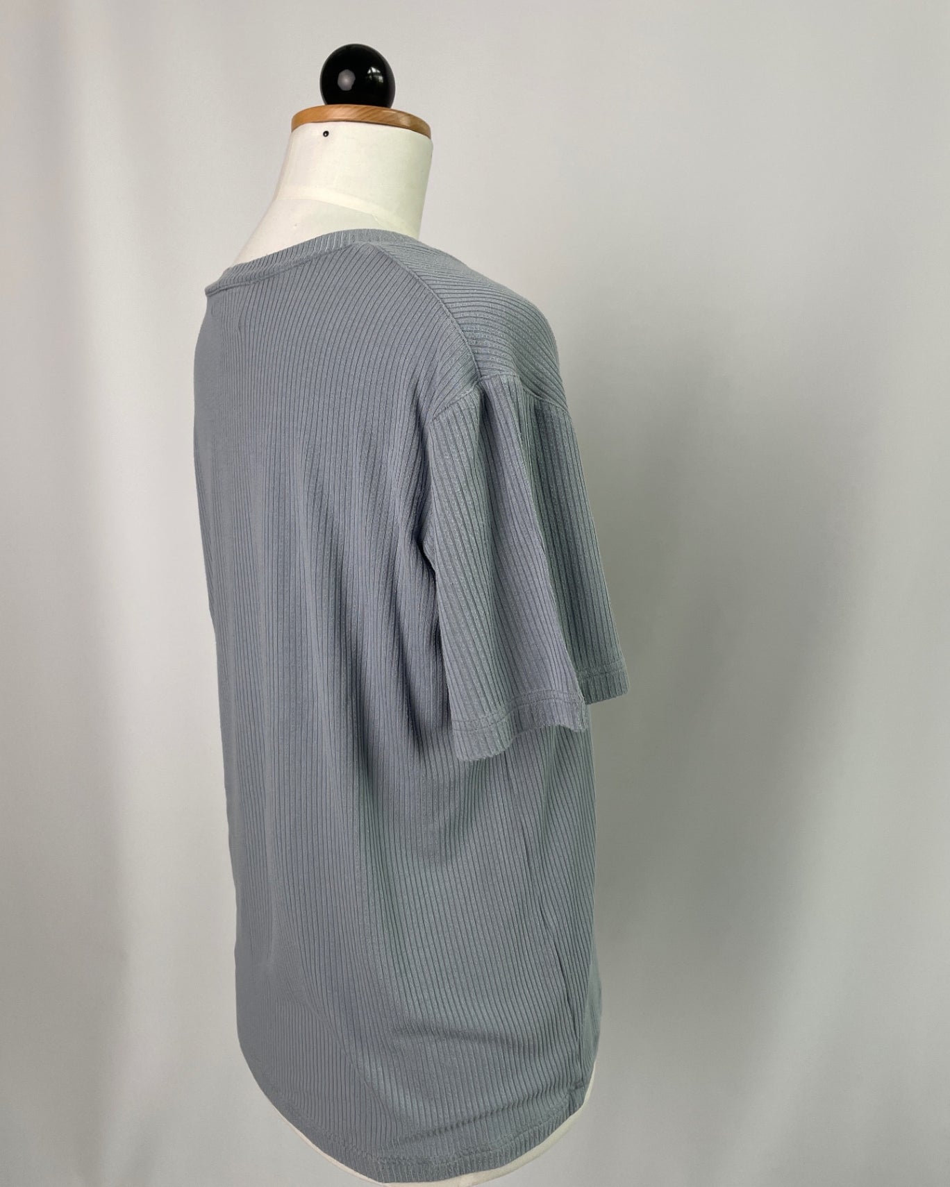 Tara | Lockeres Tshirt | Rippjersey hellblau | Größe XS