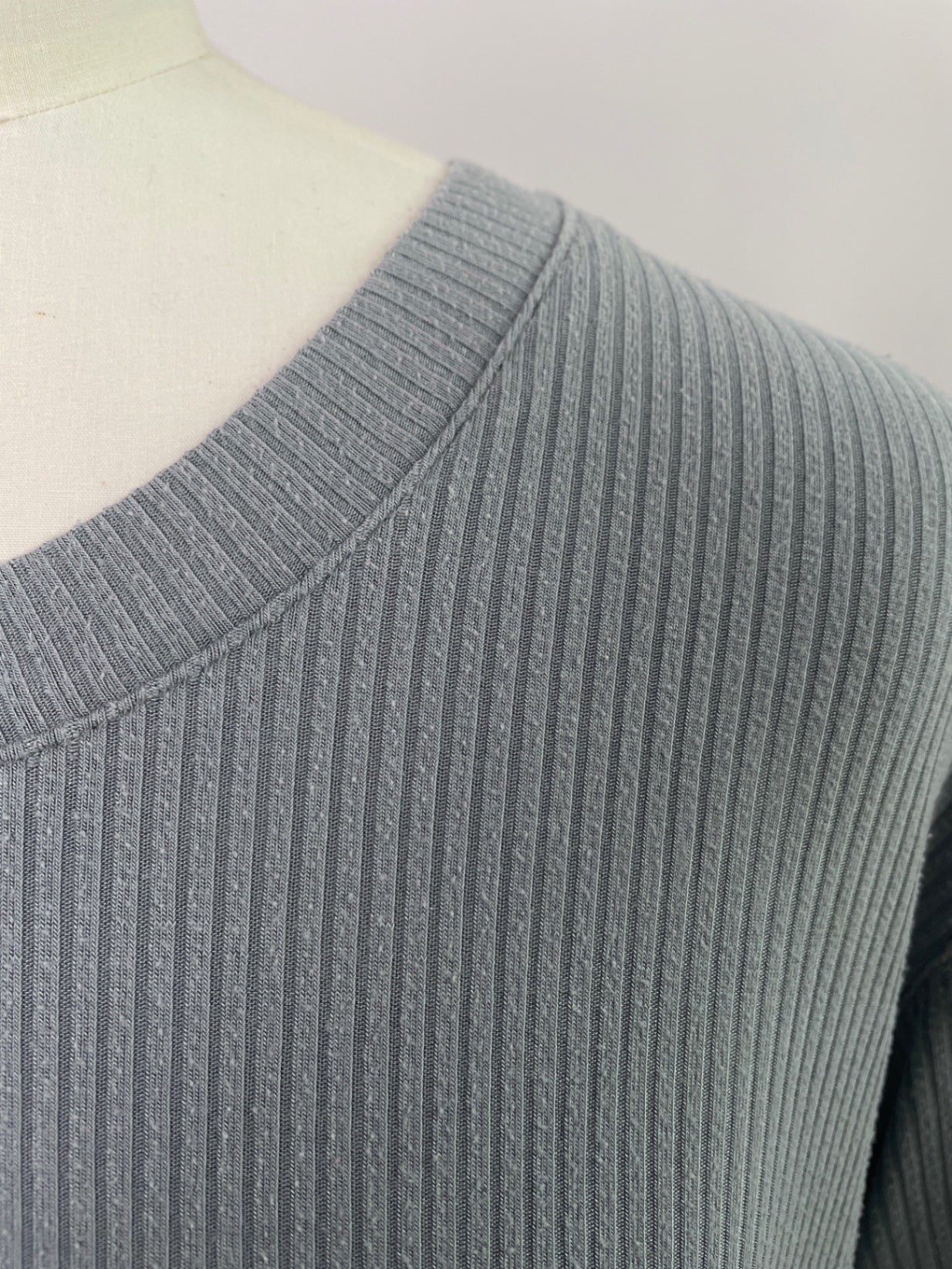 Tara | Lockeres Tshirt | Rippjersey hellblau | Größe XS