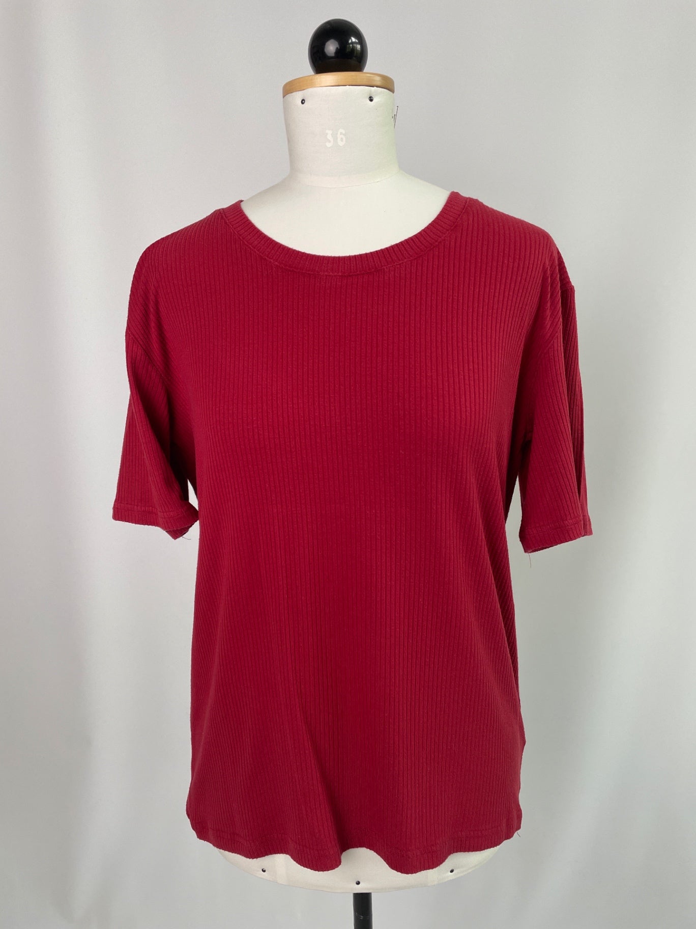 Tara | Lockeres Tshirt | Rippjersey rot | Größe XXS