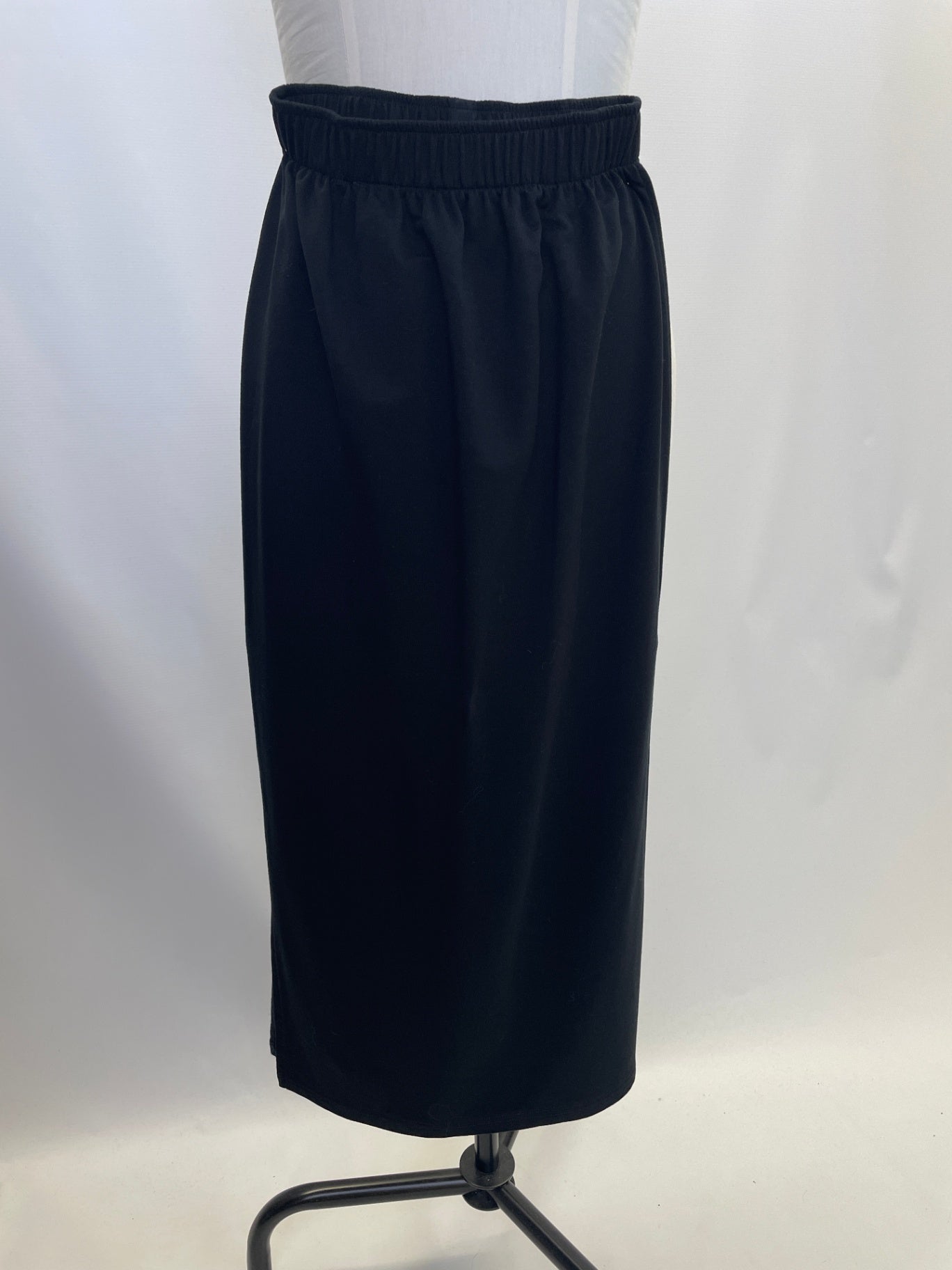 Mira | Midirock mit Seitenschlitz | Tencelsweat | Größe: XXS | Schwarz | Second Love