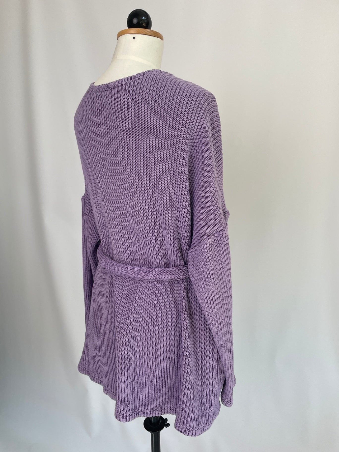 Cora | Langärmliger Cardigan | Bio-Baumwollstrick flieder | Größe: L | Second Love