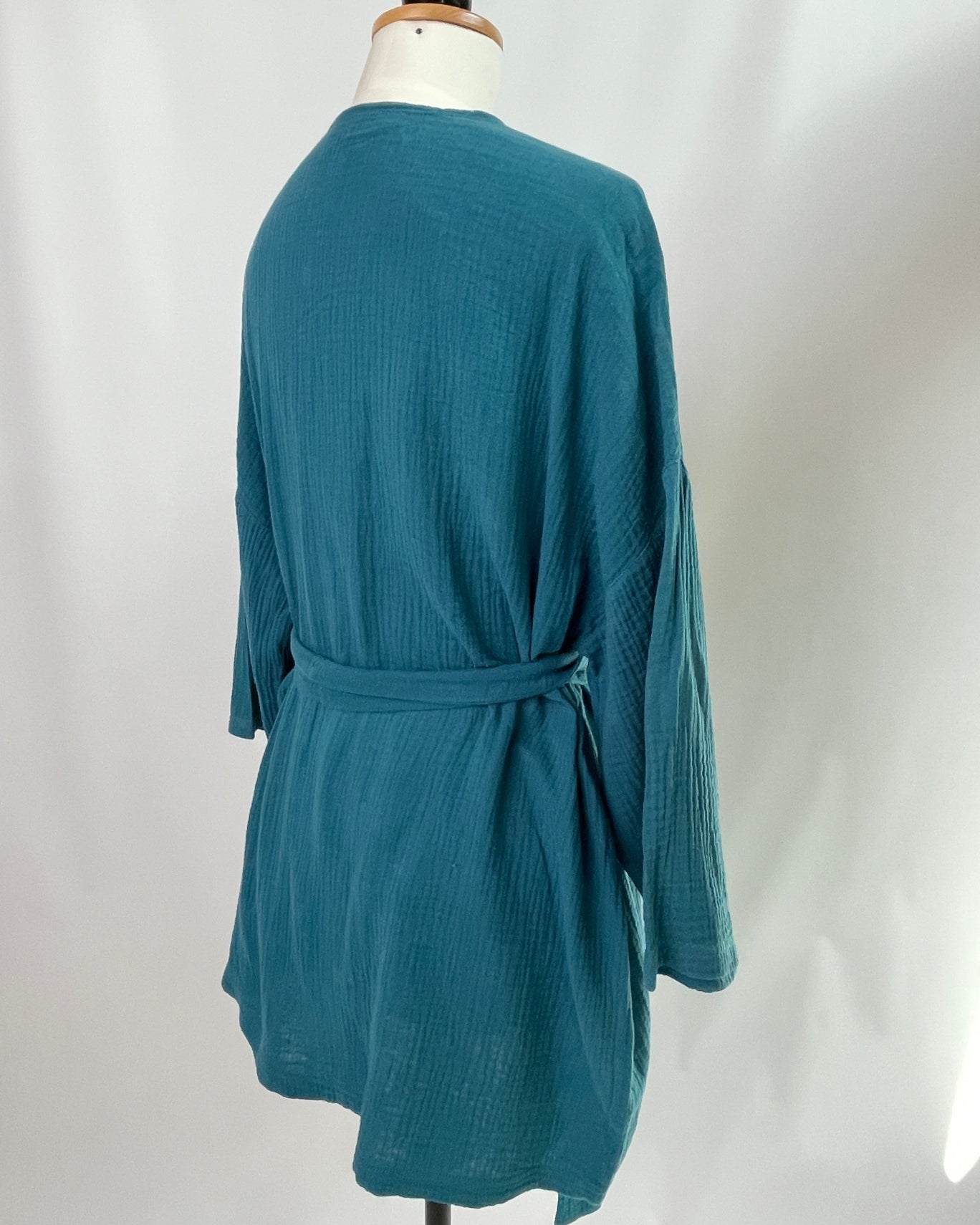 Cora | Cardigan dreiviertelarm | Musselin | Farbe: petrol | Größe: XL | ohne Taschen und Schlaufen | Second Love