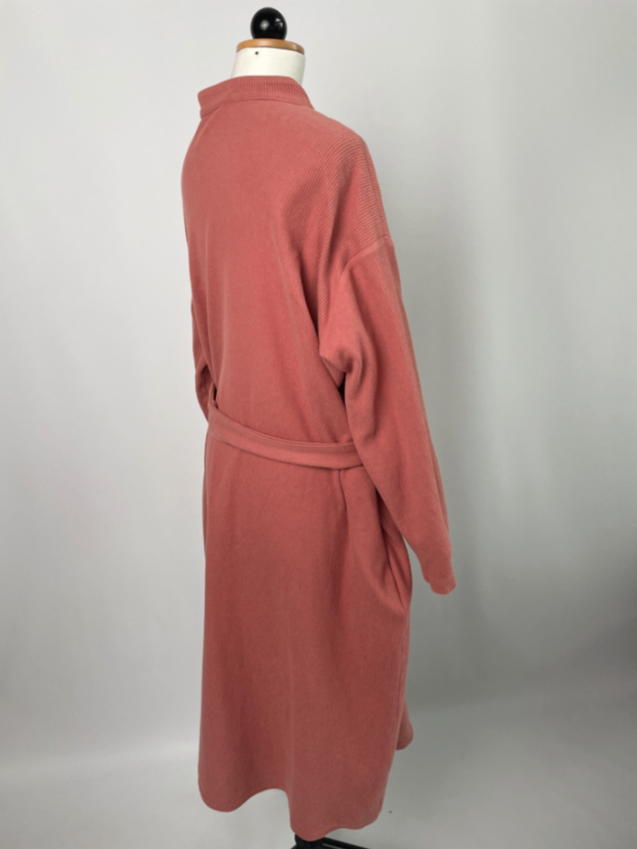 Briana | Langärmliges Blusenkleid | Cordsweat Rosenholz | Größe XXXL mit Taschen | Second Love