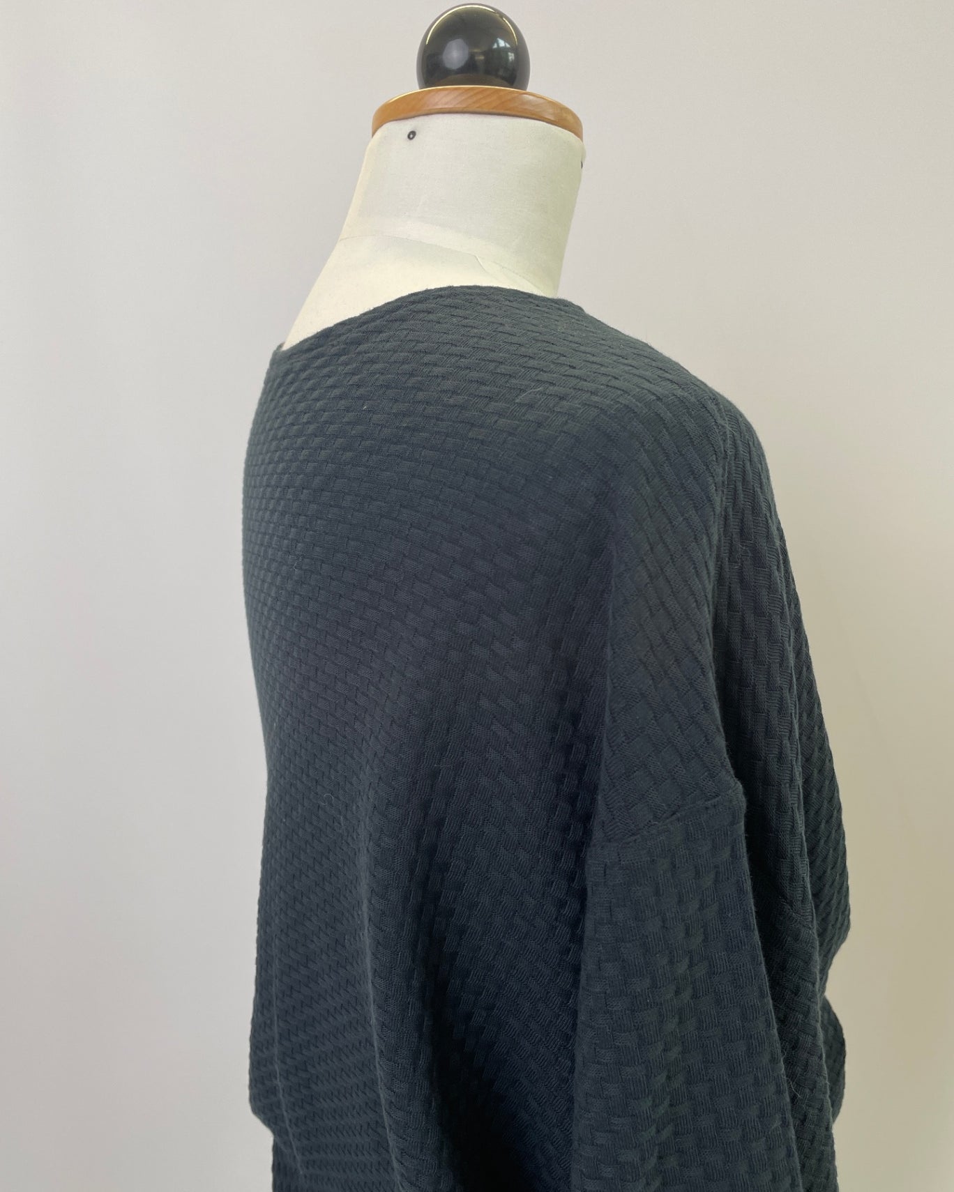 Winja | Wickelbluse | 3/4-Arm | Waffel schwarz | Größe 2 | Second Love