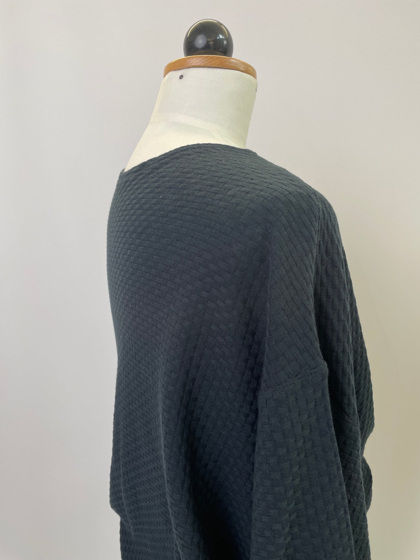 Winja | Wickelbluse | 3/4-Arm | Waffel schwarz | Größe 2 | Second Love