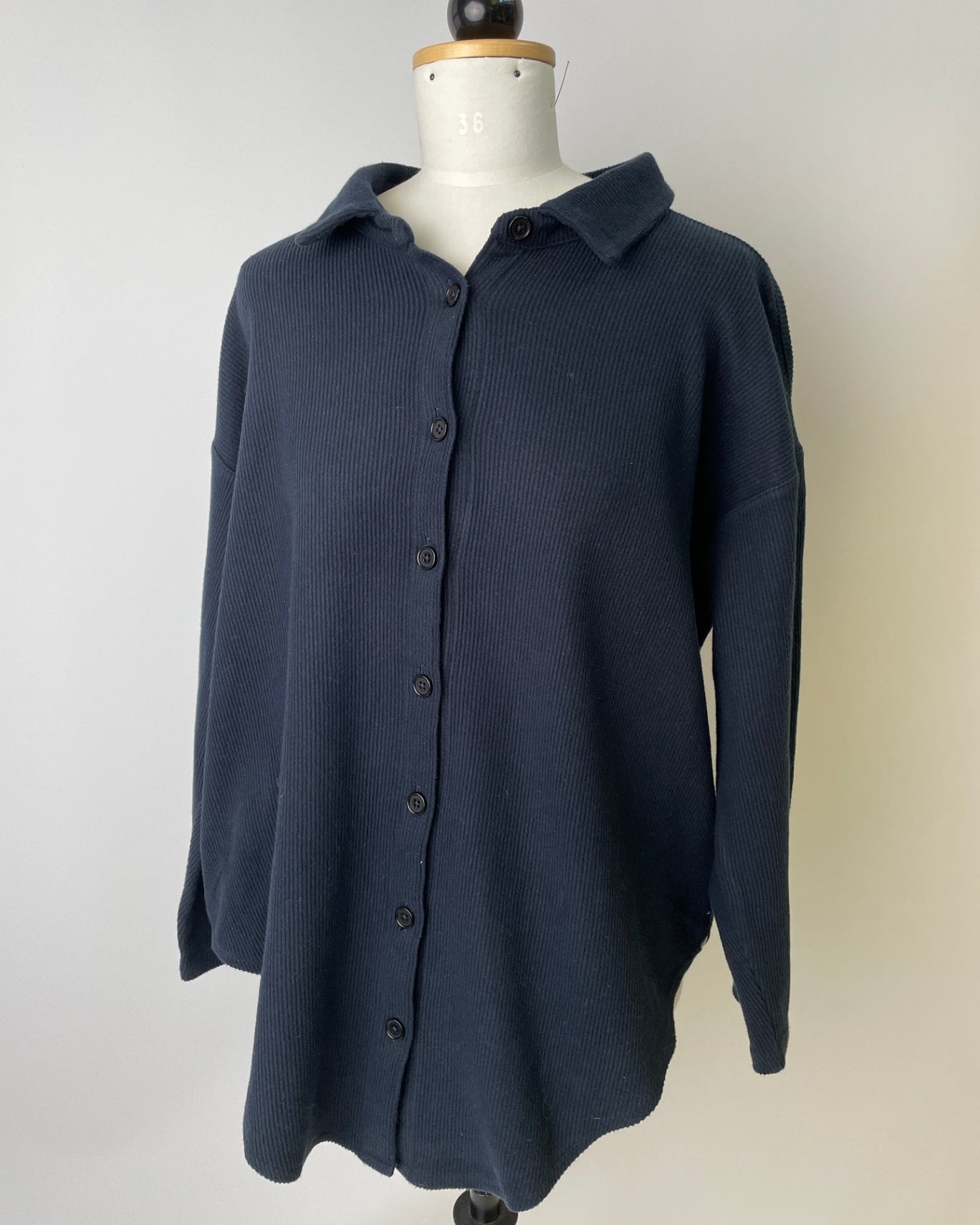 Bonnie | Bluse | Cordsweat dunkelblau | Größe L | Second Love