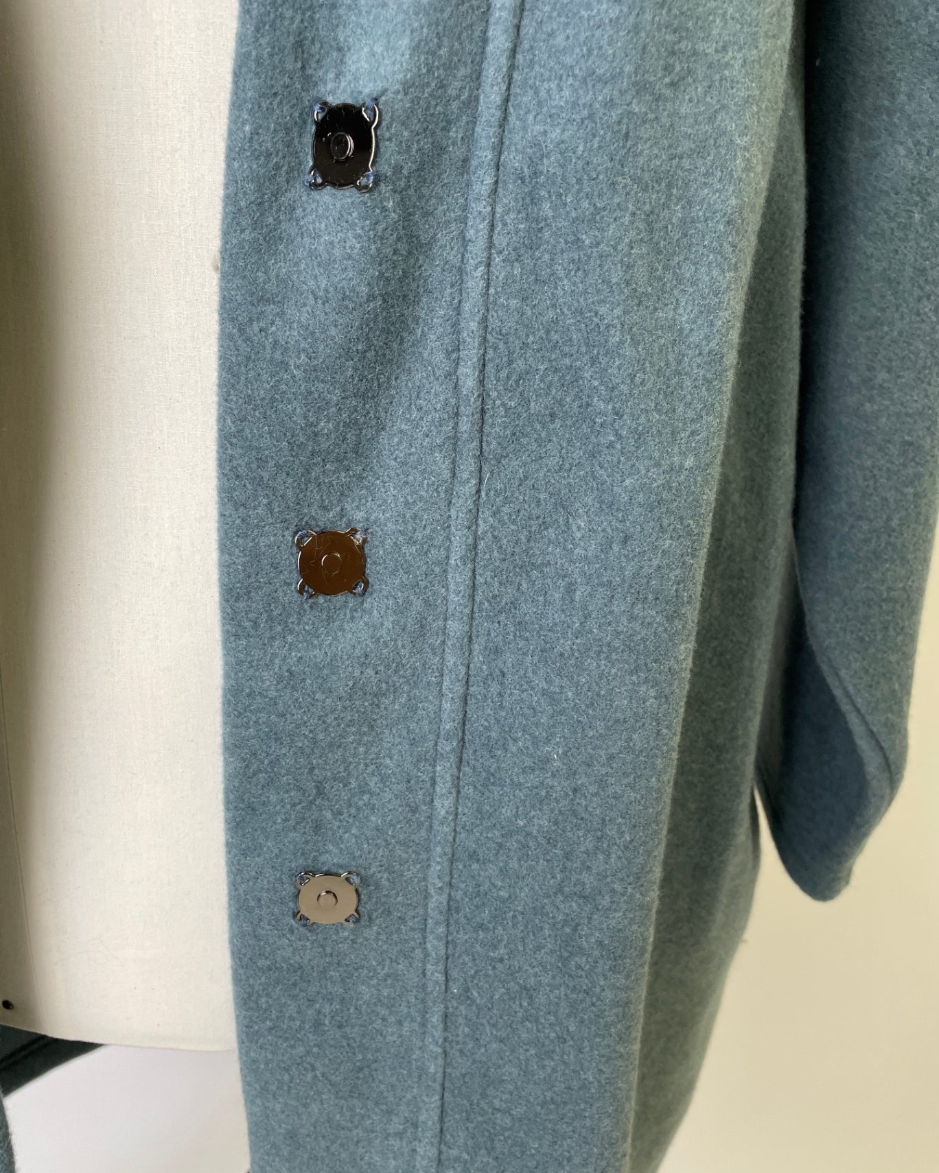 Mantel | 100% Bio-Baumwoll-Fleece rauchblau | Größe L