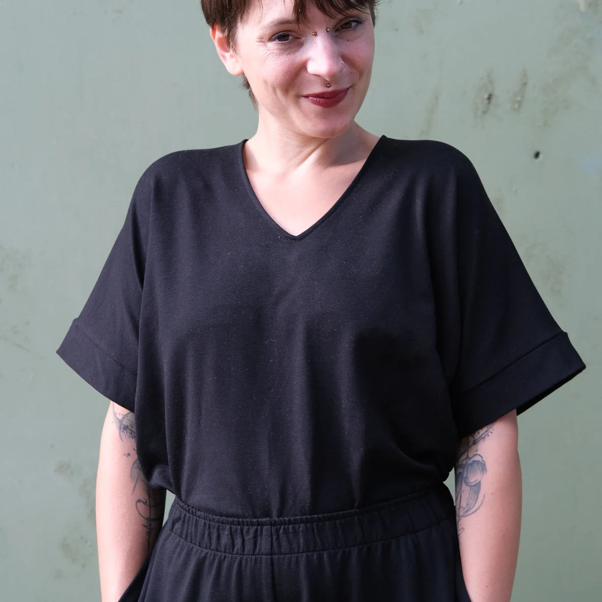 Ophelia | Oversized Oberteil mit V-Ausschnitt | individualisierbar