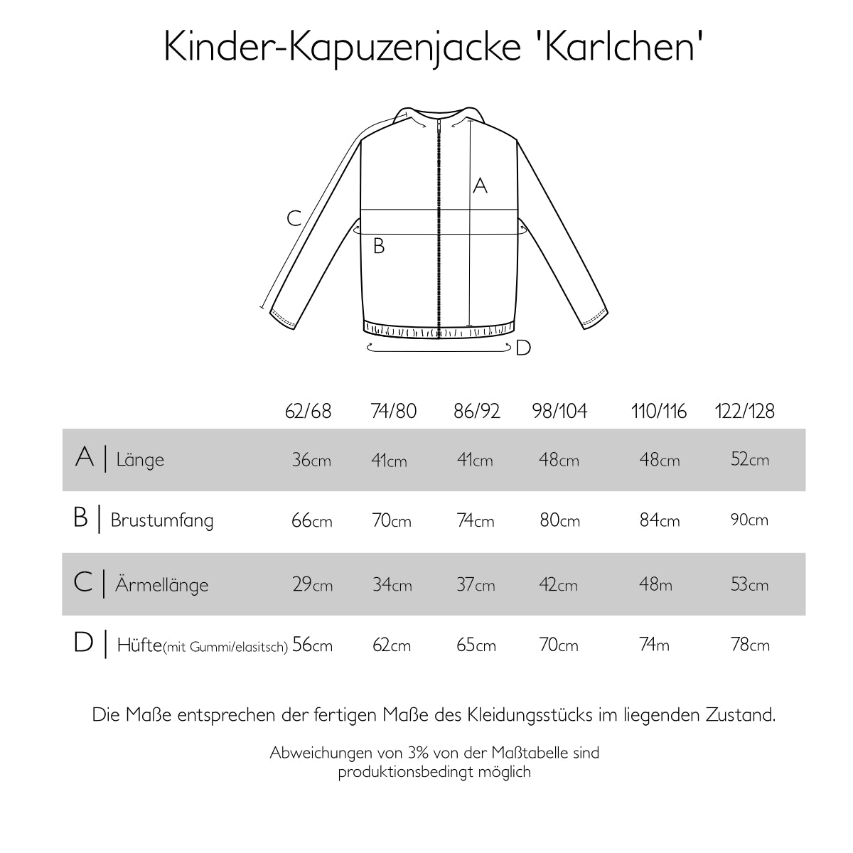 Größentabelle