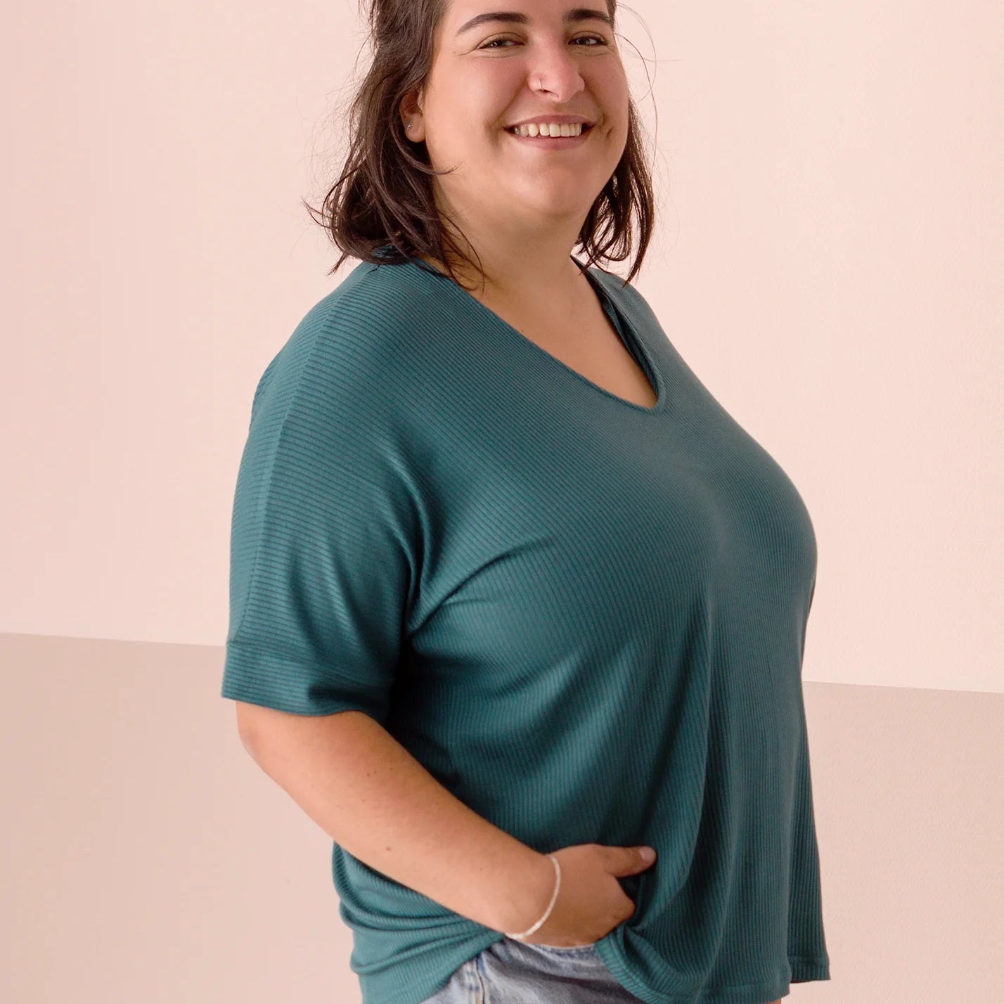 Ophelia | Oversized Oberteil mit V-Ausschnitt | individualisierbar