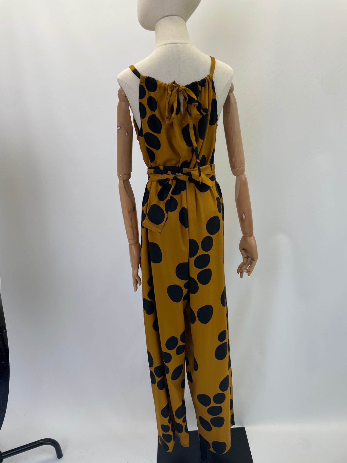 Langer Cleopatra-Jumpsuit |  Dots braun | Größe: L / + 6 cm Beinlänge | Second Love