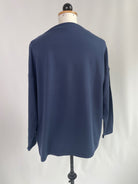 Pullover Tencelsweat |  dunkelblau | U-Boot  Ausschnitt | Größe: L | Second Love