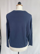 Pullover mit V-Ausschnitt | Tencelsweat dunkelblau | Größe M | Second Love