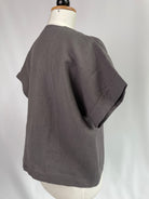 Ophelia | Oberteil mit V-Ausschnitt | Leinen grau | Größe XS | Second Love