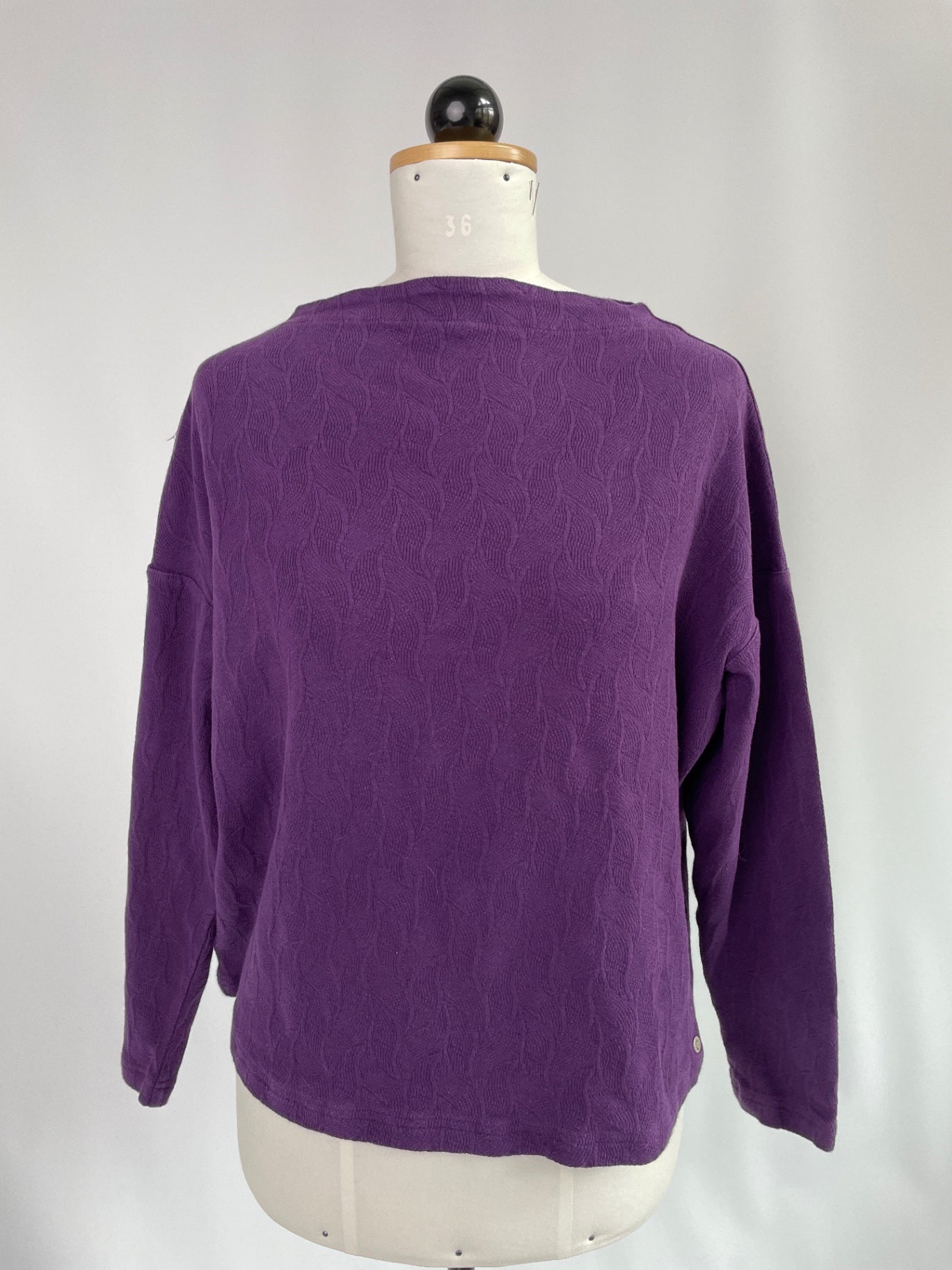 U-Boot Pullover | Blätter lila | Größe XXS | Second Love