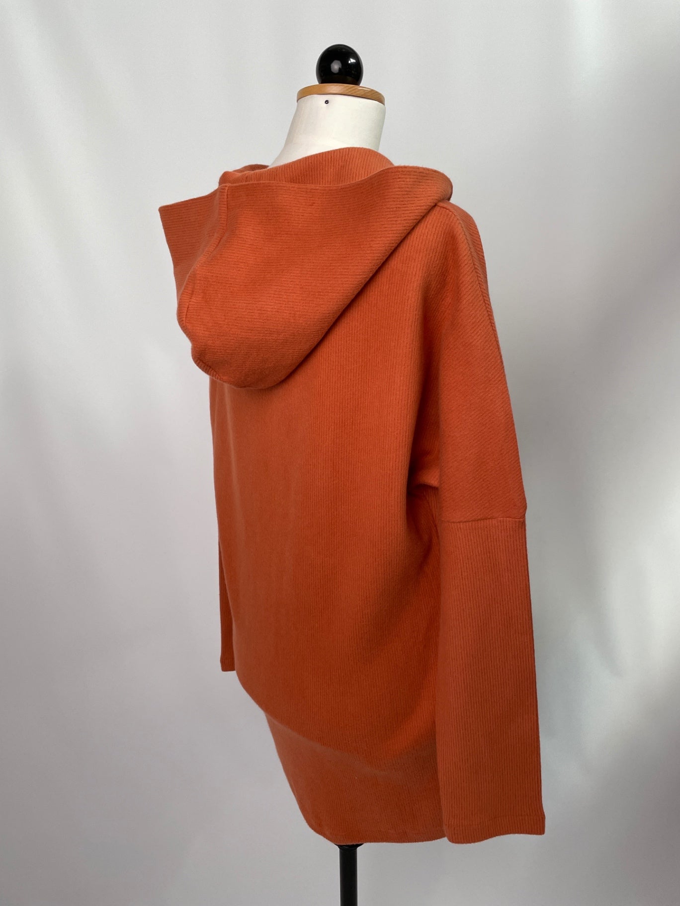 Hoodiejacke | Cordsweat rostrot | Größe M | Second Love