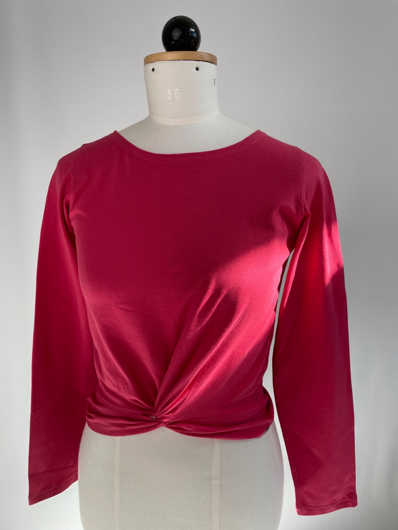 Croptop | Bio-Baumwolljersey | Lange Ärmel |  Farbe: pink | Größe: S | Second Love