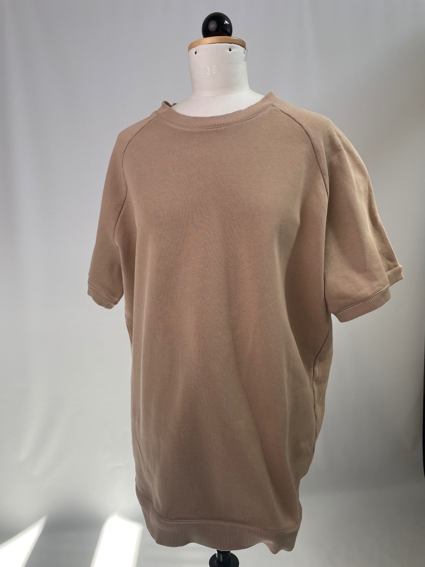 Lara | Longsweater Raglanshirt kurzarm | Sweat beige | Größe S | Second Love