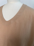 Ophelia | Oberteil mit V-Ausschnitt | Leinen-Tencel beige | Größe M | Second Love