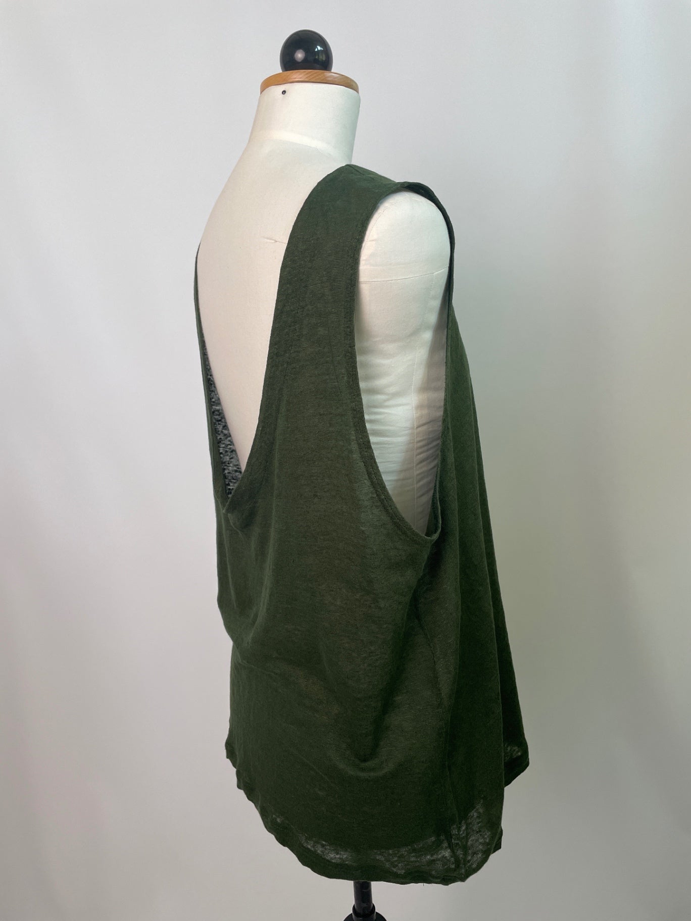 Oberteil Franzi | Leinenjersey | Größe: L  | Farbe: waldgrün | Second Love