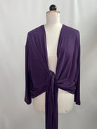 Wickelbluse | langarm | Rippjersey | Lila | Größe: 3 | Second Love