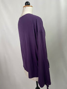 Wickelbluse | langarm | Rippjersey | Lila | Größe: 3 | Second Love
