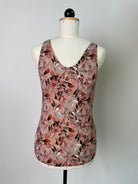 Tessa | Enges Tanktop | Muster Blätter beige | Größe S | Second Love