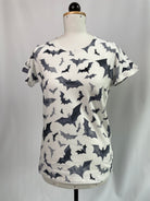 Kurzärmliges Basic-Shirt | Rundhals | Fledermäuse (French Terry) | Größe M | Second Love
