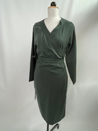 Wilma | Wickelkleid mit Bändern | Tenceltwill waldgrün | Größe M | Second Love