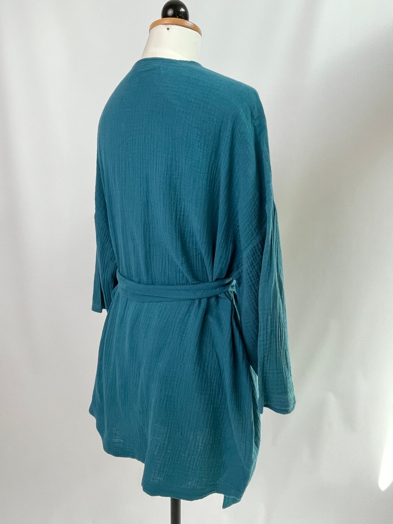 Cora | Cardigan dreiviertelarm | Musselin | Farbe: petrol | Größe: XL | ohne Taschen und Schlaufen | Second Love