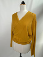 Winja | Wickelbluse langarm | EcoVero Ripp gelb | Größe 1 | Second Love