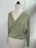 Winja | Wickelbluse langarm | Rippjersey mint | Größe 1 | Second Love