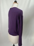 Winja | Wickelbluse langarm | Rippjersey lila | Größe 2 | Second Love