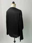 Winja | Vielseitige Wickelbluse | Langarm | EcoVero Satin Schwarz | Größe: 3 | Second Love