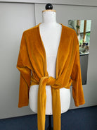 Winja | Langärmlige Wickelbluse | Velvet karamell | Größe 1 | Second Love