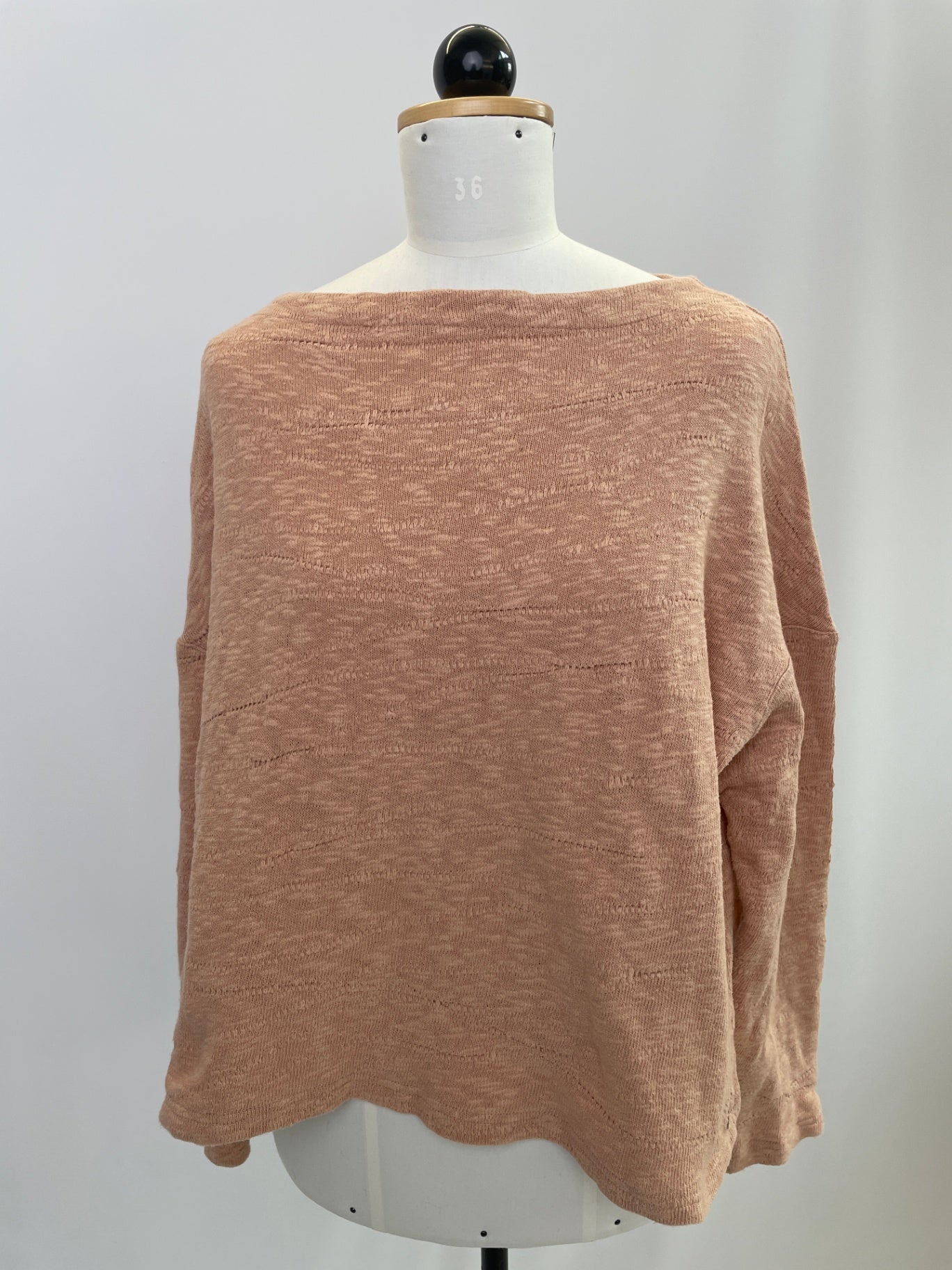 Pullover | U-Boot Ausschnitt | Jaquardstrick rosa | Größe M | Second Love