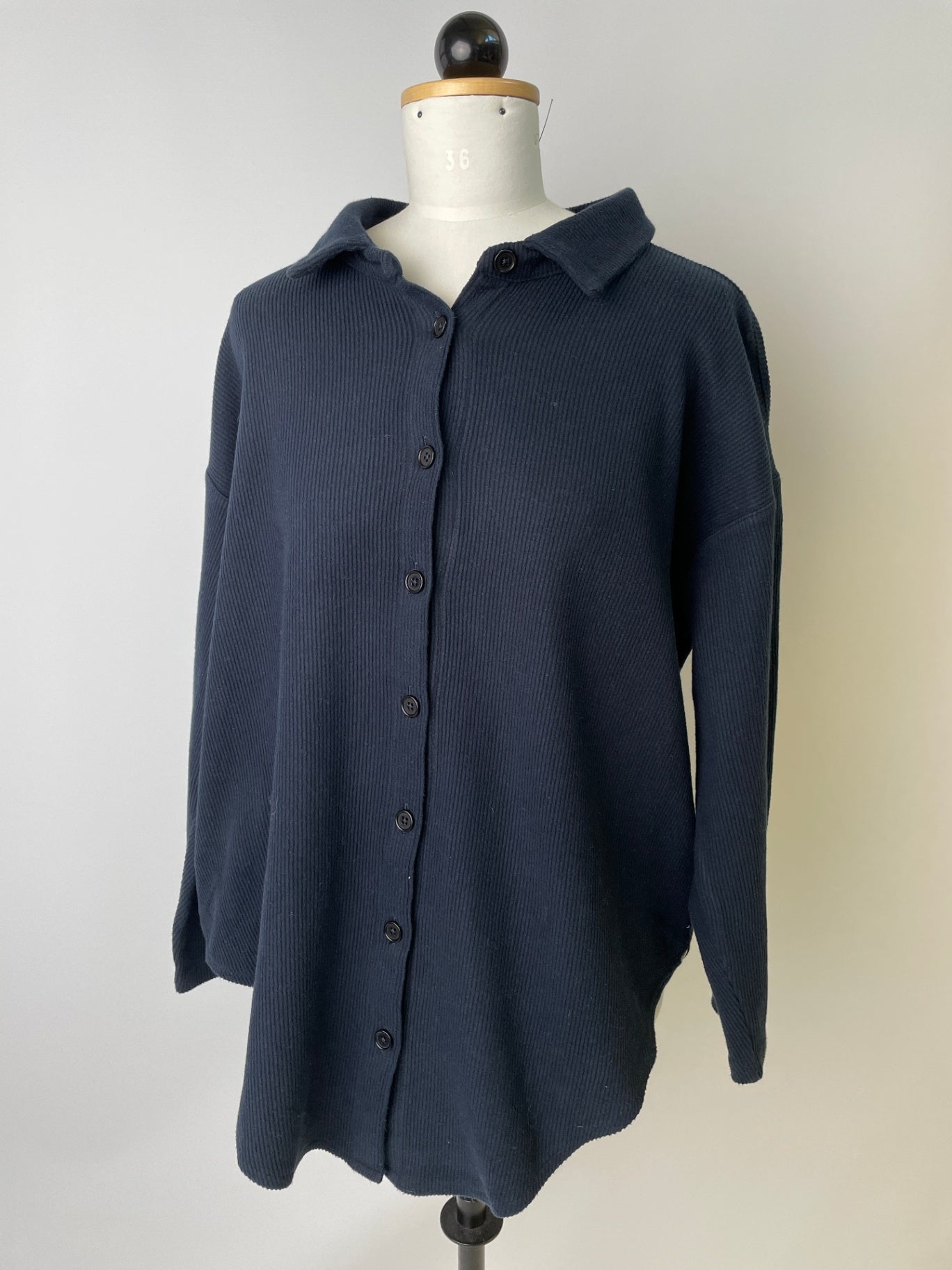 Bonnie | Bluse | Cordsweat dunkelblau | Größe L | Second Love