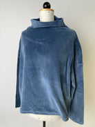 Pullover | Kelchkragen | Velvet rauchblau | Größe M | Second Love